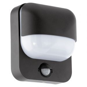 Aplique exterior con sensor crepuscular negro de plástico, Aartie, IP44