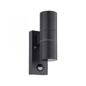 Aplique exterior con sensor de movimiento antracita de metal, Marlies, IP44