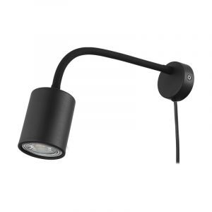 Foco de techo negro de acero, Samiha, con interruptor