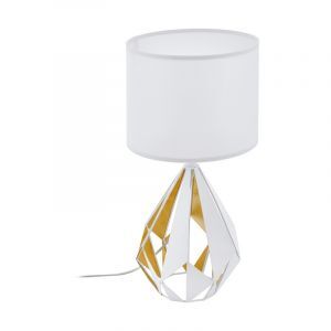 Lámpara de mesa blanca de acero, Acri, con interruptor