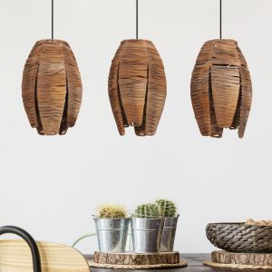 Lámpara colgante de madera marrón, Joyca
