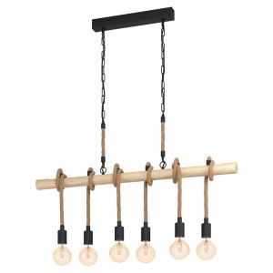 Lámpara colgante de madera marrón, Zerina