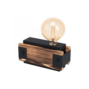 Lámpara de mesa de madera marrón, Dragana, con interruptor