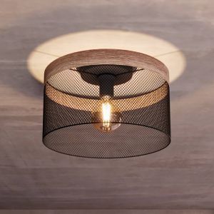 Lámpara de techo negra de madera, Ilkay