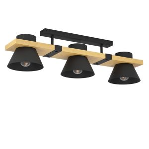 Lámpara de techo negra de madera, Juanita