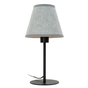 Lámpara de mesa gris de tela, Allan, con interruptor