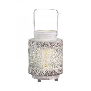 Lámpara de mesa blanca de acero, Abdelrahman, con interruptor