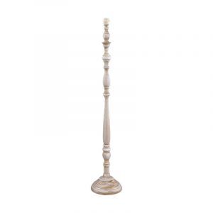 Lámpara de pie de madera blanca, Ayden, con interruptor