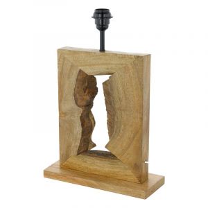 Lámpara de mesa sin pantalla de madera marrón, Kick, con interruptor