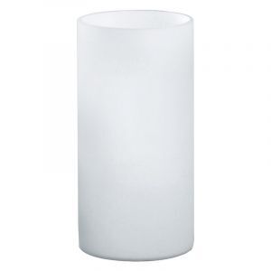 Lámpara de mesa blanca de vidrio, Basken, con interruptor