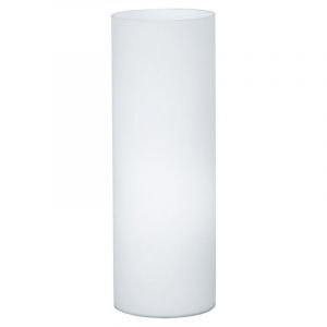 Lámpara de mesa blanca de vidrio, Basken, con interruptor