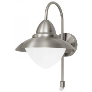Aplique exterior con sensor de movimiento plateado de vidrio, Elayza, IP44