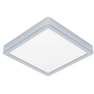 Lámpara de techo baño cromada de plástico, Geraldo, 17W, 3000K LED, IP44