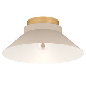 Lámpara de techo beige de madera, Lucy