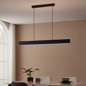 Lámpara colgante inteligente negra de aluminio, Andrew, 19W, ajustable entre luz blanco cálido y frío LED