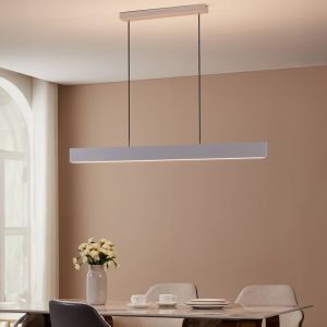 Lámpara colgante inteligente gris de aluminio, Andrew, 19W, ajustable entre luz blanco cálido y frío LED