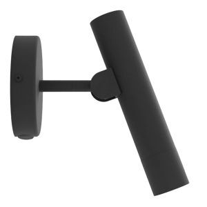 Aplique negro de aluminio, Aleyna, 5W, 3000K LED, con interruptor