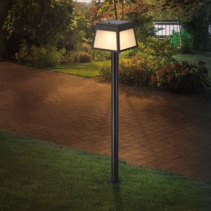 Estaca solar para jardín negra de plástico, Imelda, 7,5W, 3000K LED, IP65
