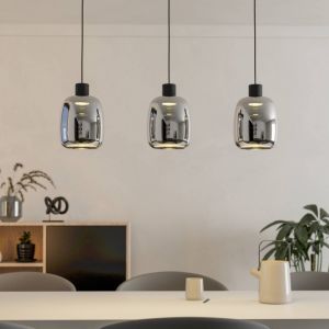 Lámpara colgante inteligente negra de vidrio, Tamika, 3,7W, RGBW LED
