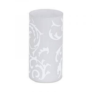 Lámpara de mesa blanca de vidrio, Basken, con interruptor