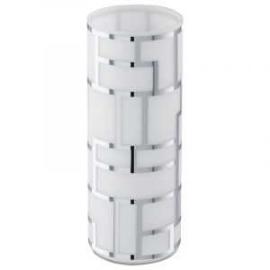 Lámpara de mesa cromada de vidrio, Bjorn, con interruptor