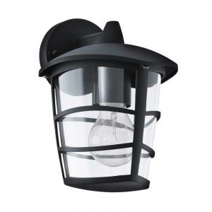 Lámpara exterior negra de plástico, Inas, IP44