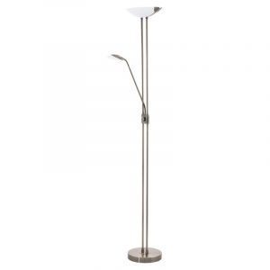 Lámpara de pie de lectura bronce de vidrio, Brava, 20W, 3000K LED, con interruptor
