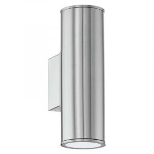 Lámpara exterior plateada de acero inoxidable, Marlies, IP44