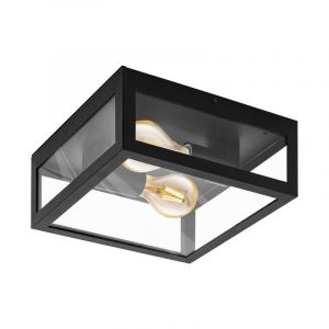 Lámpara exterior negra de acero, Alihan, IP44