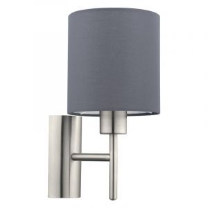 Aplique gris de tela, Abano, con interruptor
