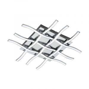 Lámpara de techo cromada de acero, Arantxa, 36W, 3000K LED
