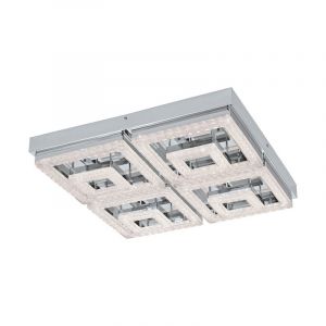 Lámpara de techo cromada de plástico, Arjo, 48W, 3000K LED