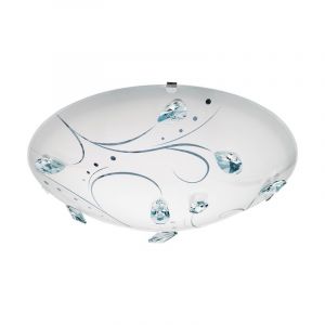 Lámpara de techo blanca de vidrio, Arsalan, 16W, 4000K LED