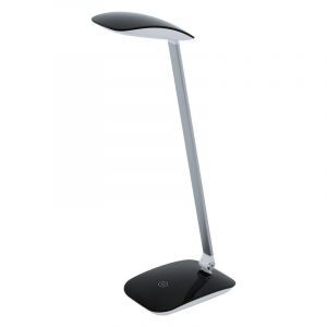 Flexo negro de plástico, Arslan, 5W, 4000K LED, con regulador táctil