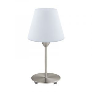 Lámpara de mesa níquel de vidrio, Asiye, con interruptor