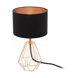 Lámpara de mesa cobre de tela, Acri, con interruptor