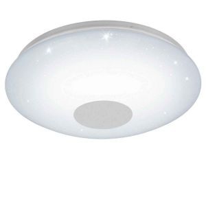Lámpara de techo blanca de plástico, Barbera, 30W, ajustable entre luz blanco cálido y frío LED