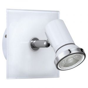 Foco de pared cromado de vidrio, Jasmijn, IP44