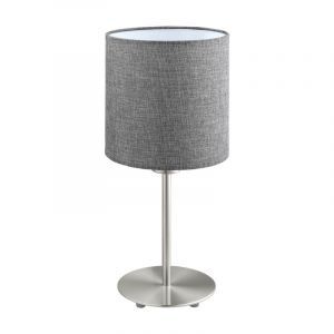 Lámpara de mesa gris de tela, Abano, con interruptor