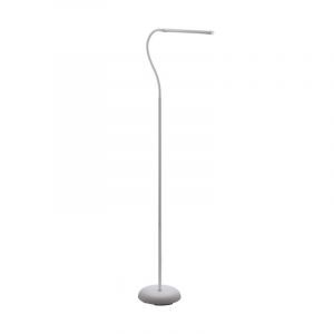 Lámpara de pie blanca de plástico, Brennan, 5W, 4000K LED, con regulador táctil