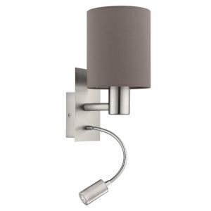 Aplique antracita de tela, Abano, con interruptor