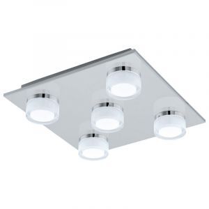 Lámpara de techo cromada de plástico, Busra, 7W, 3000K LED, IP44