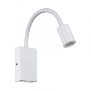Aplique blanco de plástico, Cafer, 4W, 3000K LED, con interruptor