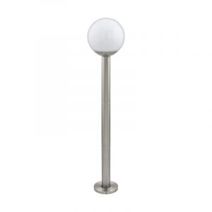Lámpara exterior plateada de acero inoxidable, Baukje, IP44