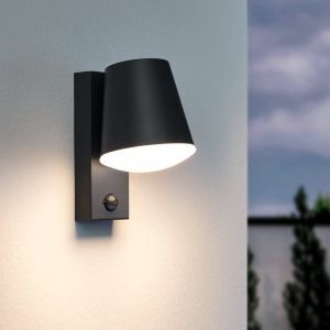 Aplique exterior con sensor de movimiento antracita de metal, Aiden, IP44