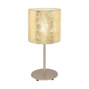 Lámpara de mesa beige de metal, Megan, con interruptor
