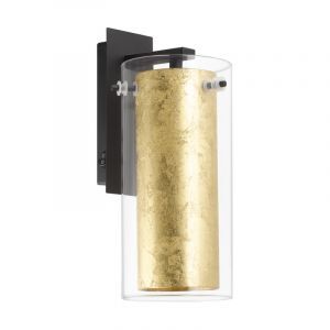 Aplique negro de acero, Barceno, con interruptor
