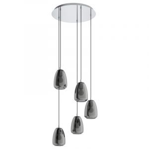 Lámpara colgante cromada de vidrio, Fredericus
