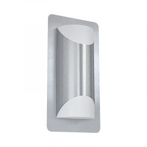 Lámpara exterior plateada de acero inoxidable, Maika, IP44
