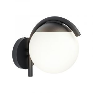Lámpara exterior negro de acero, Lynne, IP44